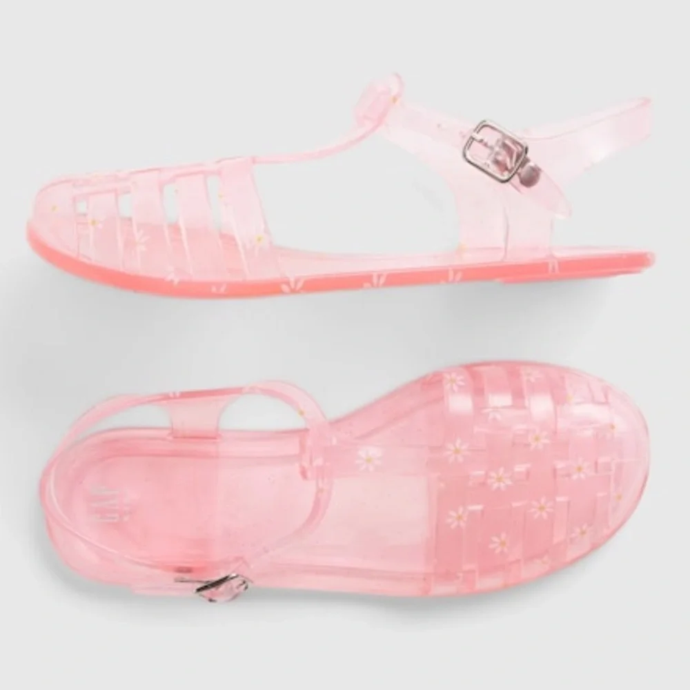 GIRLS GAP PINK DAISY JELLY SANDALS